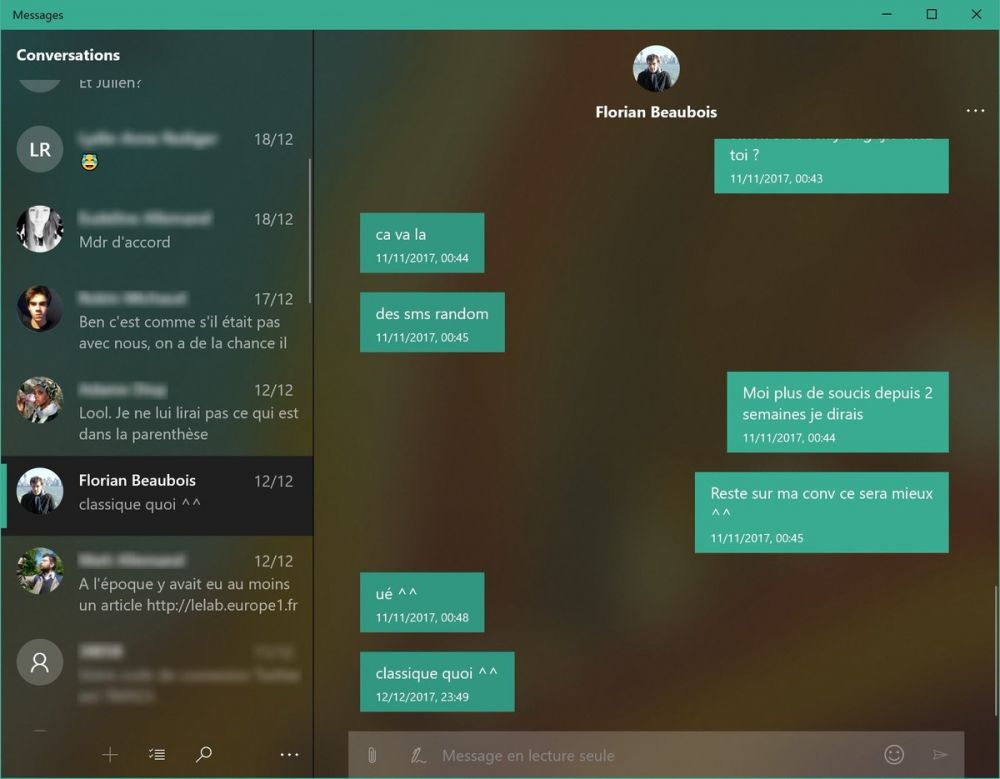 Бета-версия Windows включает новую версию приложения для обмена SMS-сообщениями